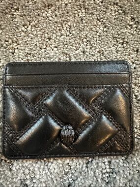 Kurt Geiger Black Quilted Leather Card Holder